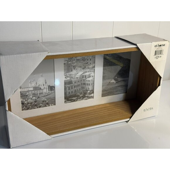 At Home Wooden Triple 4x6 Picture Frame – Collage Wall or Tabletop Display, - Picture 3 of 3